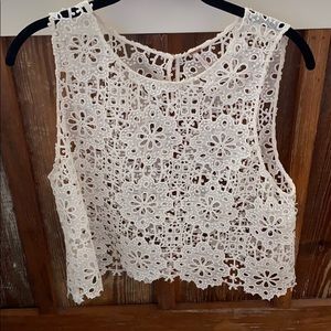 Free people lace shell crop top